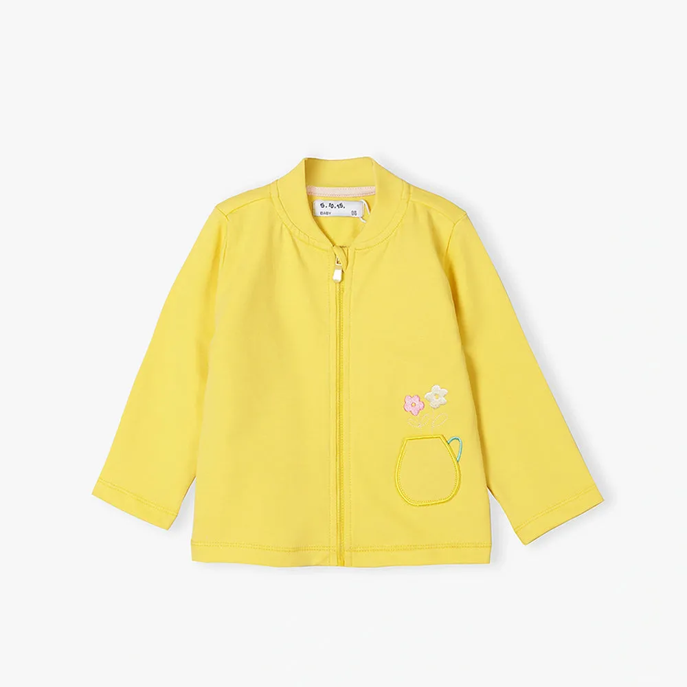 5.10.15 Bokeh Pot Yellow Terry Mock Neck Zipper 12384