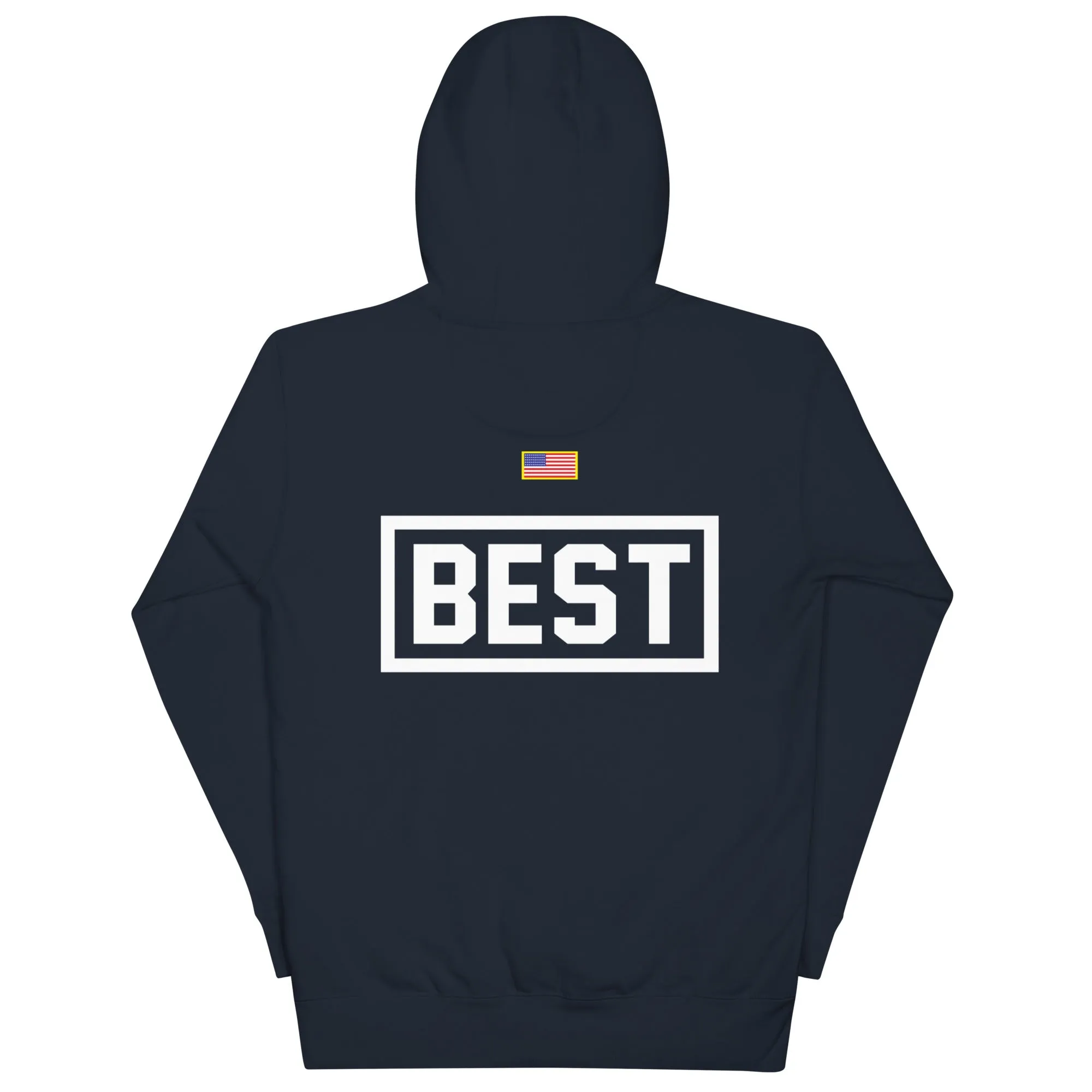 Embroidered LETTERMAN B HOME OF THE BEST Navy HOODIE