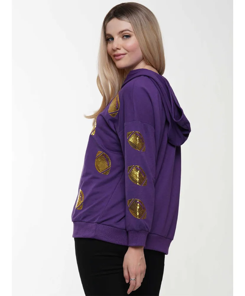Fran Football Sequin Hoodie