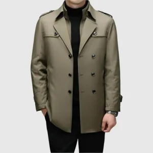 Men's Double-Breasted Windbreaker Jacket