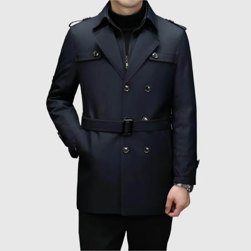 Men's Double-Breasted Windbreaker Jacket