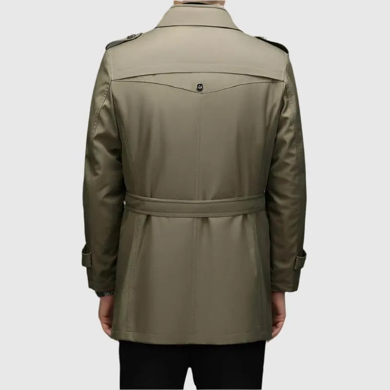 Men's Double-Breasted Windbreaker Jacket